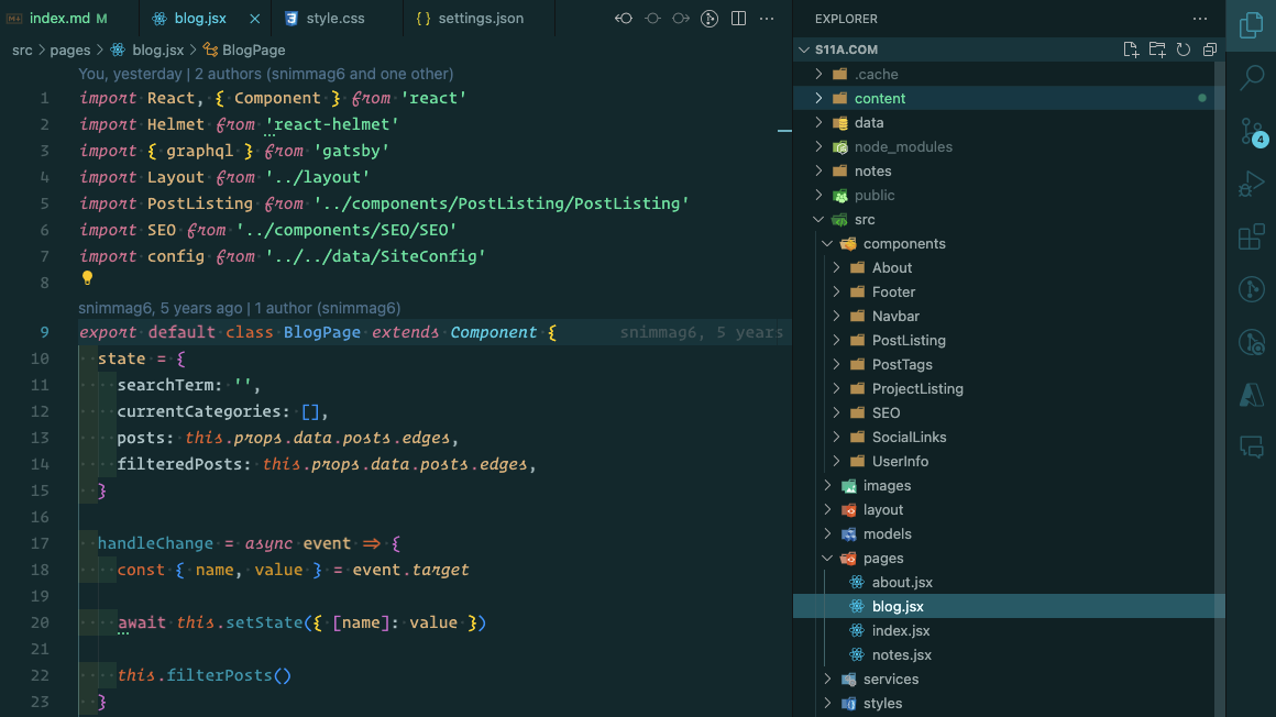 Screenshot of VSCode editor