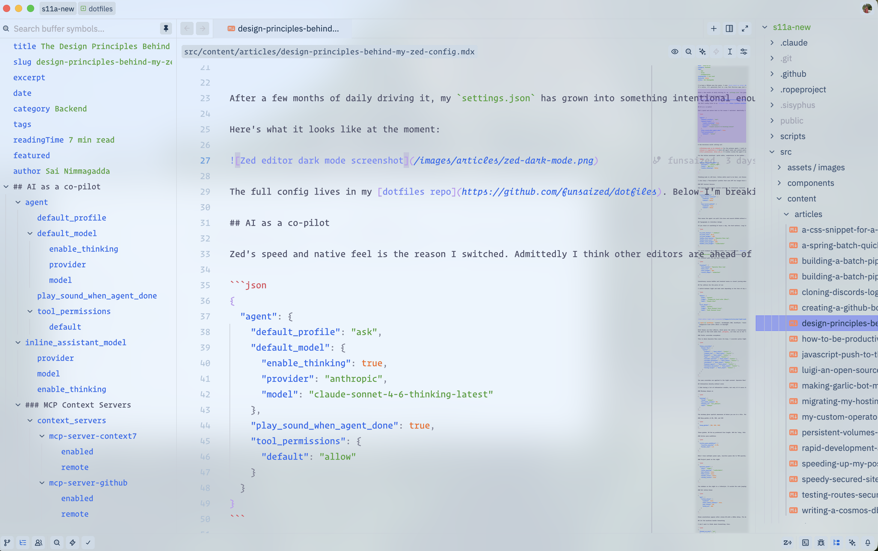 Zed editor light mode screenshot