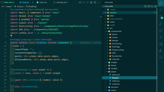 Screenshot of VSCode editor